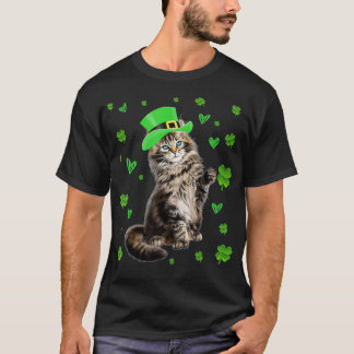 Camiseta Shamrock Leprechaun Cat St Patricks Day Irlandés