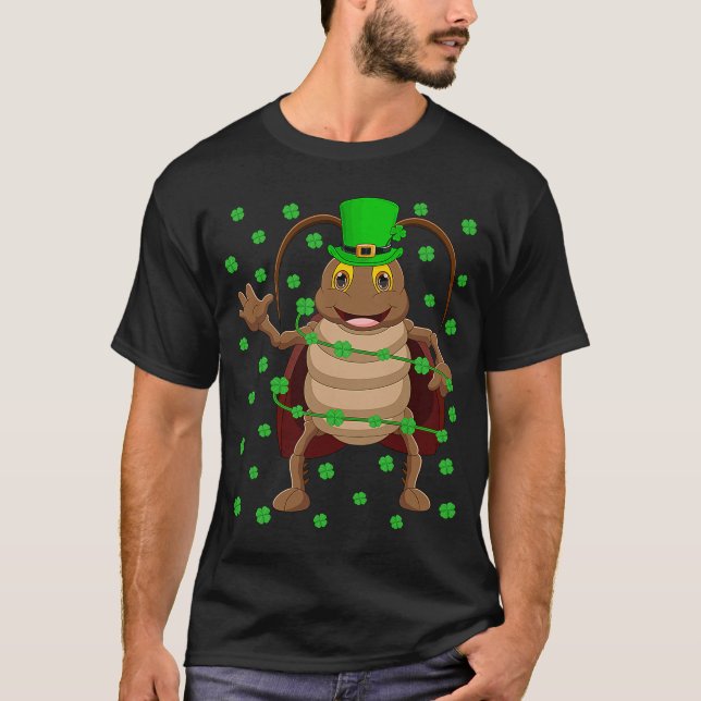 Camiseta Shamrock Leprechaun Cockroach St Patrick's D (Anverso)