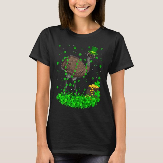 Camiseta Shamrock Leprechaun Emu Bird St Patrick's Da (Anverso)