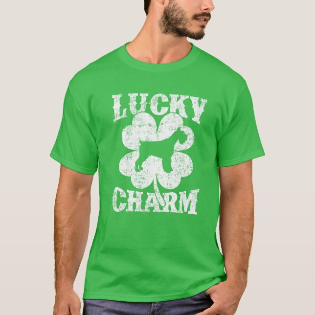 Camiseta Shamrock Lucky Charm Giant Schnauzer Dog St Patric (Anverso)