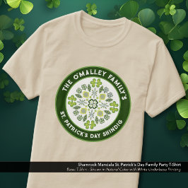 Camiseta Shamrock Mandala, Fiesta de la familia del Día de 