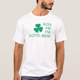 Camiseta Shamrock me besa soy escocés-irlandés St. Patrick'