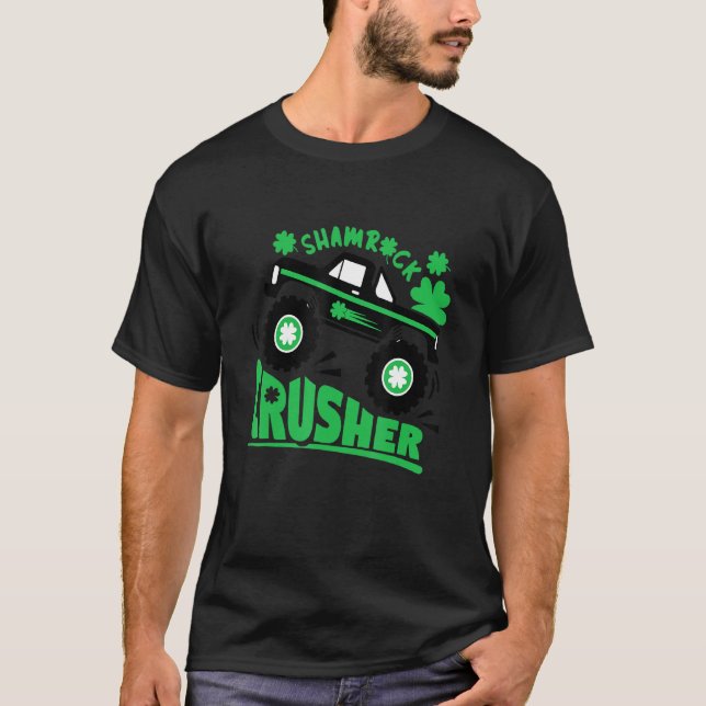 Camiseta Shamrock Monster Truck Shamrock Crusher St Patrick (Anverso)