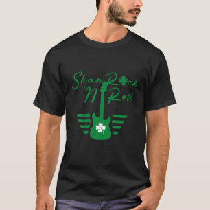 Camiseta Shamrock N Roll Guitar St Patricks Day Guitarista