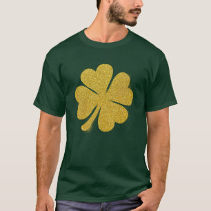 Camiseta Shamrock personalizado con efecto de oro del Día d