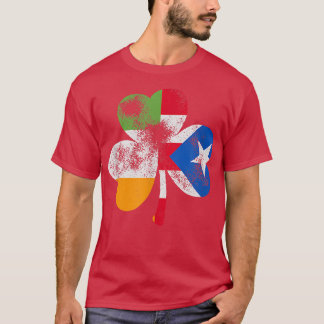 Camiseta Shamrock puertorriqueño irlandés bandera de Puerto