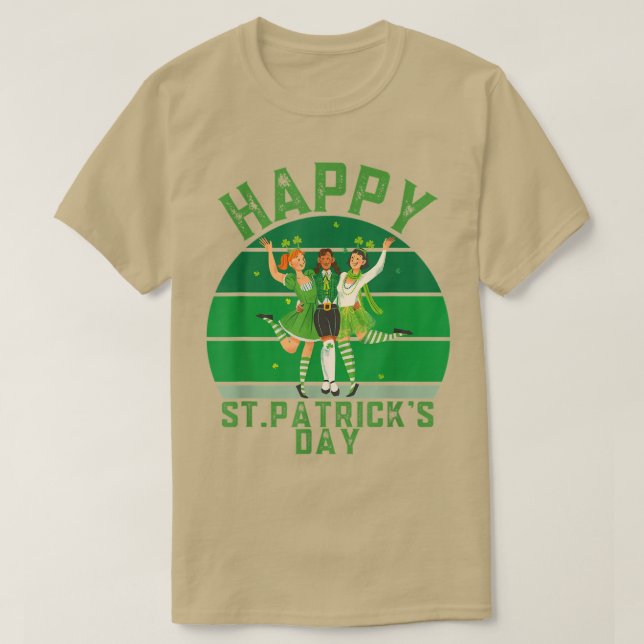 Camiseta Shamrock retro irlandés, feliz día de San Patricio (Diseño del anverso)