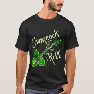 Camiseta Shamrock Roll Ireland Clover Guitar St Patricks Da