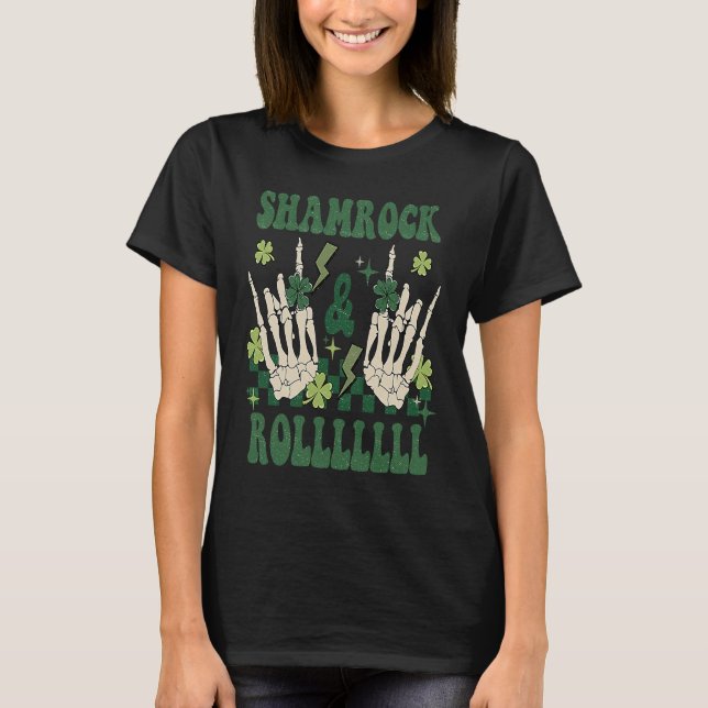 Camiseta SHAMROCK & ROLLLLLL Heavy Metal Punk Rock St Patri (Anverso)