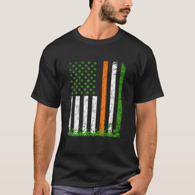 Camiseta Shamrock Saint Patrick's Day Patriot de la bandera (Anverso)