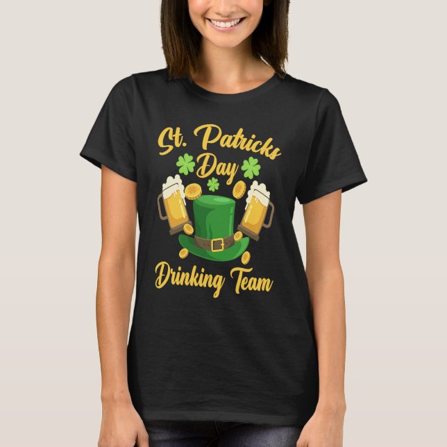 Camiseta Shamrock St Patrick's Day Drinking Team Irish C (Anverso)