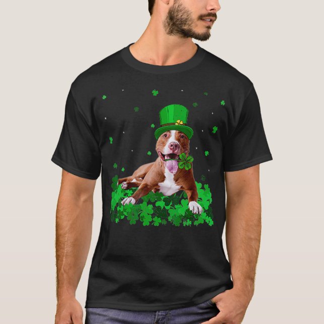 Camiseta Shamrock St Patricks Day Pitbull Guay (Anverso)