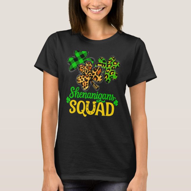 Camiseta Shamrock St Patricks Day Shenanigans Lucky F (Anverso)