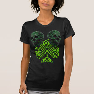Camiseta Shamrock St Patricks Day Skulls Celtic Knot irland