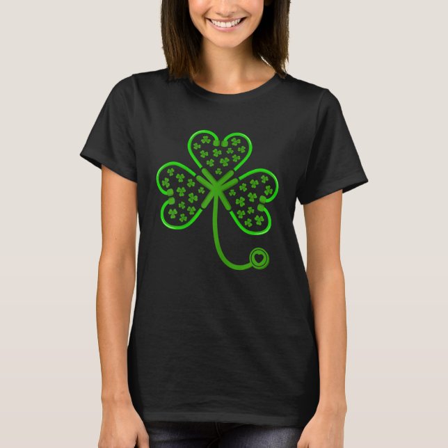 Camiseta Shamrock Stethoscope Saint Patricks (Anverso)