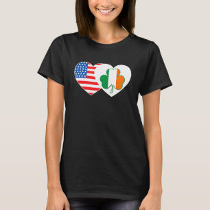 Camiseta Shamrock USA Bandera Twin Heart para irlandeses P