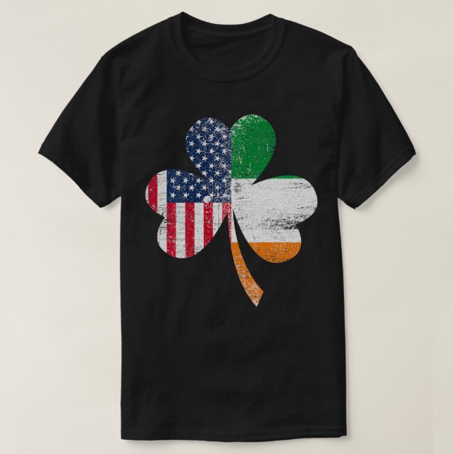 Camiseta Shamrock USA Flag Irlanda (Diseño del anverso)