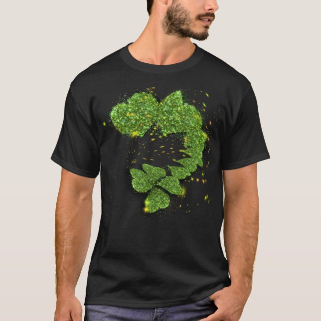 Camiseta Shamrock verde | corazones brillantes (Anverso)