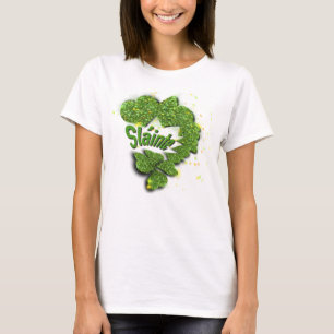 Camiseta Shamrock verde corazones brillantes ShainteT-Shi