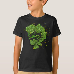 Camiseta Shamrock verde   corazones brillantes ShainteT-Shi