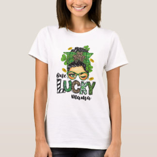 Camiseta Shamrock verde irlandés St Patrick One Lucky Mama