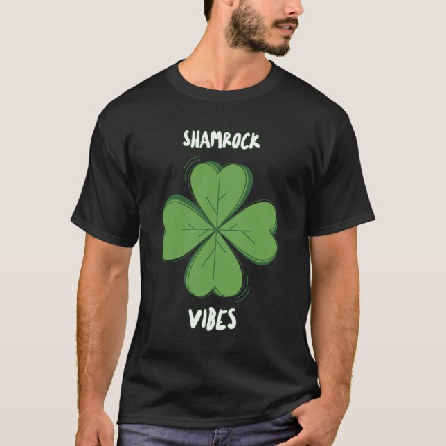 Camiseta Shamrock Vibes Four-Leaf Clover St. Paddy's Day (Anverso)