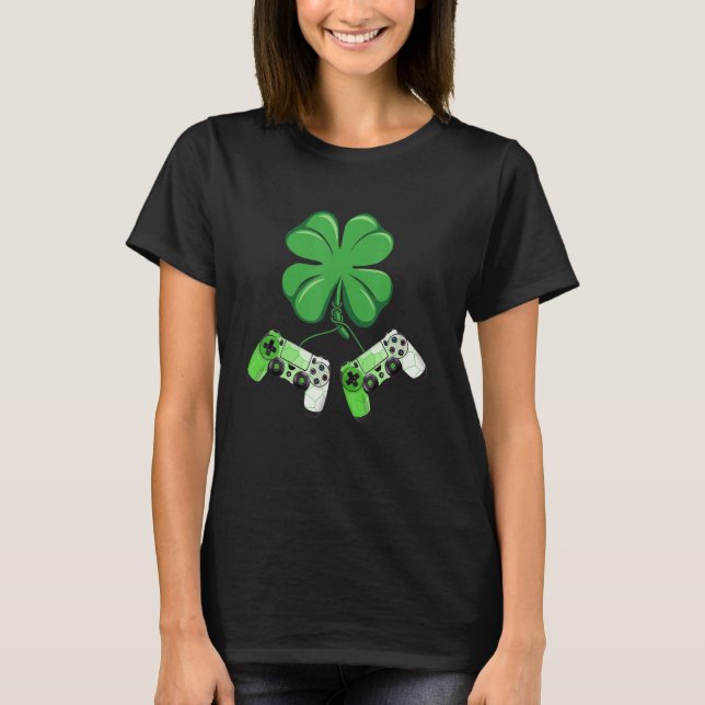 Camiseta Shamrock Video Game Lover St Patricks Day Gaming K (Anverso)