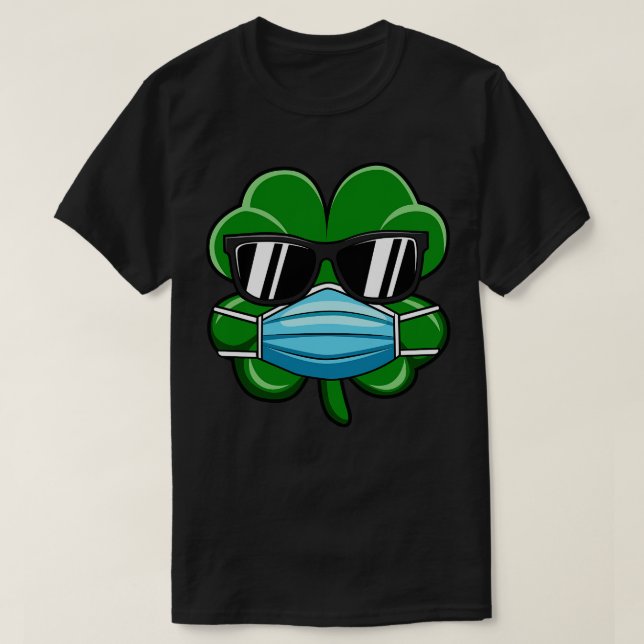 Camiseta Shamrock Wearing Face Mask St Patricks Day Gift (Diseño del anverso)