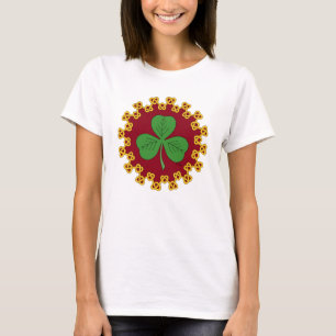 Camiseta Shamrock y Knotwork en rojo