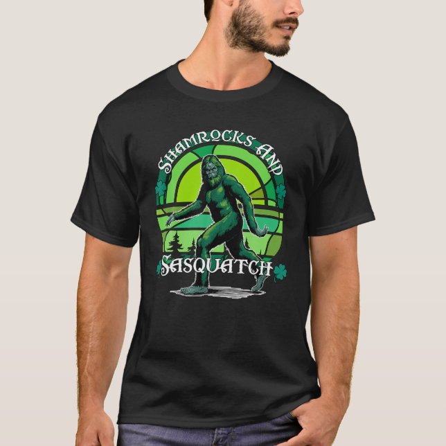 Camiseta Shamrock y Sasquatch St Patrick's Day Luc (Anverso)
