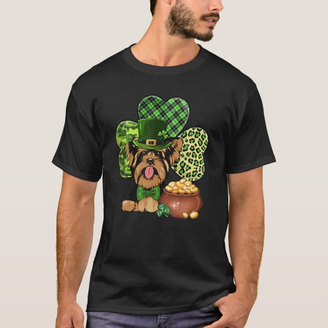 Camiseta Shamrock Yorkshire Terrier Leprechauns St Patrick' (Anverso)