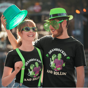 Camiseta Shamrockin' y Rollin' St. Patrick's Day Humor