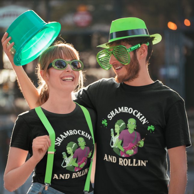 Camiseta Shamrockin' y Rollin' St. Patrick's Day Humor (Subido por el creador)