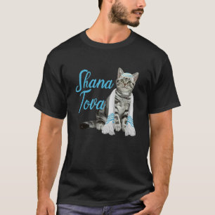 Camiseta Shana Tova Rosh Hashaná Gato Judío Año Nuevo Festi