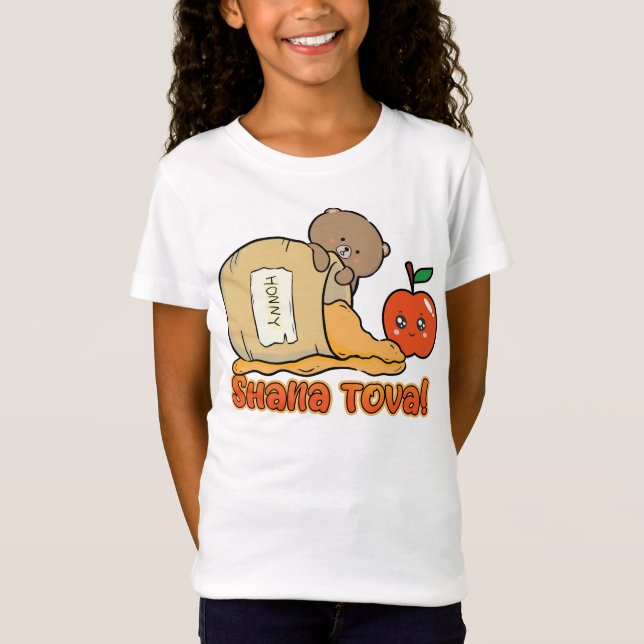Camiseta Shana tova Rosh Hashanah tee para chicas, niños (Anverso)