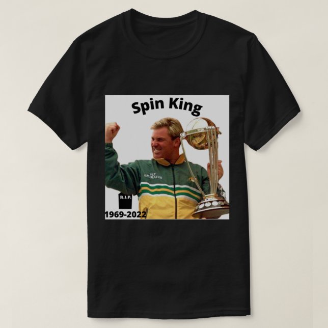 Camiseta Shane Warne Jugador de Cricket - Spin King (Diseño del anverso)