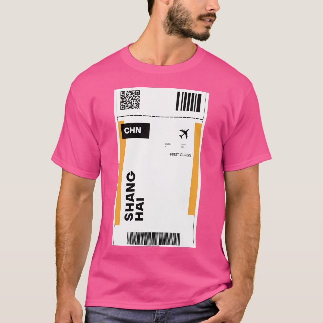 Camiseta Shanghai Flight Ticket Design - Ti inspirado en vi (Anverso)