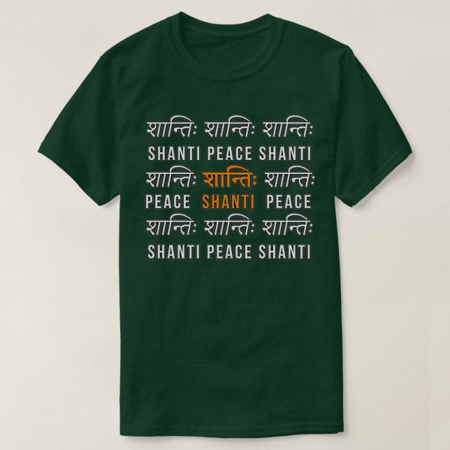 Camiseta Shanti Hindi Sanskrit (Diseño del anverso)