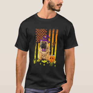 Camiseta Shar Pei Calabaza de perro Bandera Americana Perro