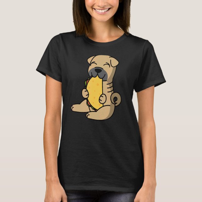 Camiseta Shar Pei Comiendo Un Taco Perro (Anverso)