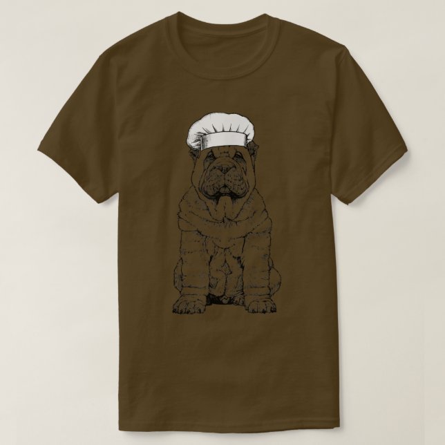 Camiseta Shar Pei Dog Cook Chef Funny Cooking  (Diseño del anverso)