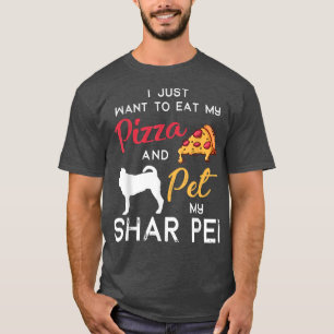 Camiseta Shar Pei Dog Pizza Lover Propietario Navidades Cum
