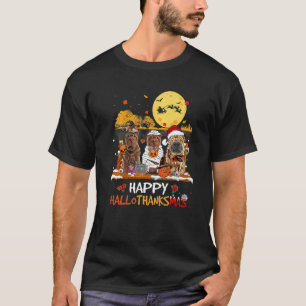 Camiseta Shar Pei Happy Hallothanksmas Halloween Thanksgivi