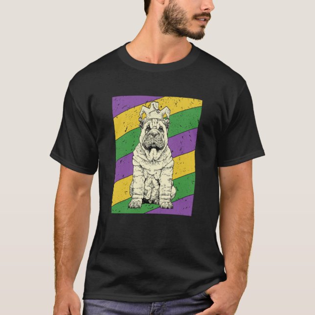 Camiseta Shar Pei Jester Mardi Gras Dog Mom or Dad (Anverso)