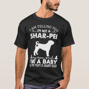 Camiseta Shar Pei Perro Para Mujeres Mamá Perro Bebé Perro