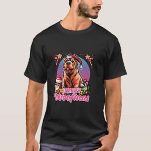 Camiseta Shar Pei Santa Claus Café Mug Feliz Navidad Do