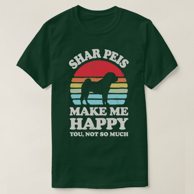 Camiseta Shar Peis Make Me Happy Sunset Retro para Hombres (Diseño del anverso)