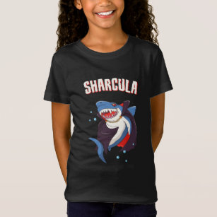Camiseta Sharcula Funny Dracula Shark Vampis Halloween T-S