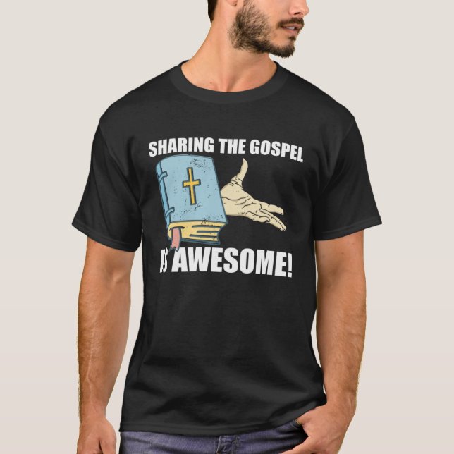 Camiseta Sharing The Gospel Is Awesome Bible Christian Fait (Anverso)