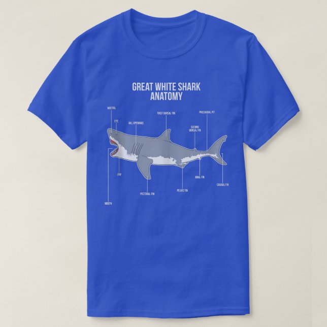 Camiseta Shark Anatomy Great White Shark Ocean Animal Fish  (Diseño del anverso)